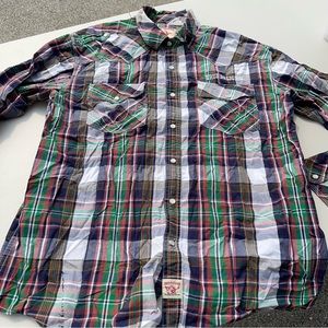 True Religion Multi-Color Mens Button Down 3XL